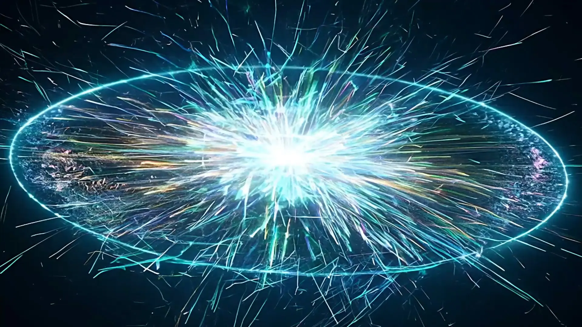 Vibrant Space Ring Burst Background for Sci-Fi Title Animation